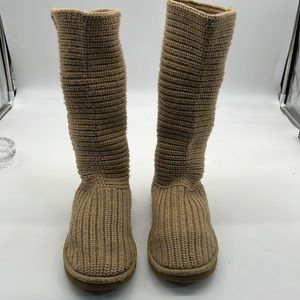 UGG Tan Knit Boots size 8